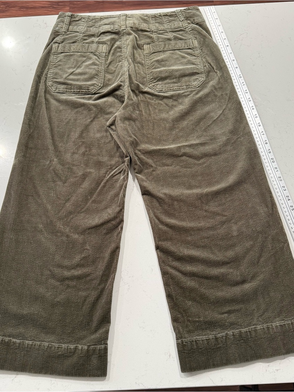 Maeve x Anthropologie Wide Leg Corduroy Pants in Olive Green. Size 32 - Picture 13 of 13